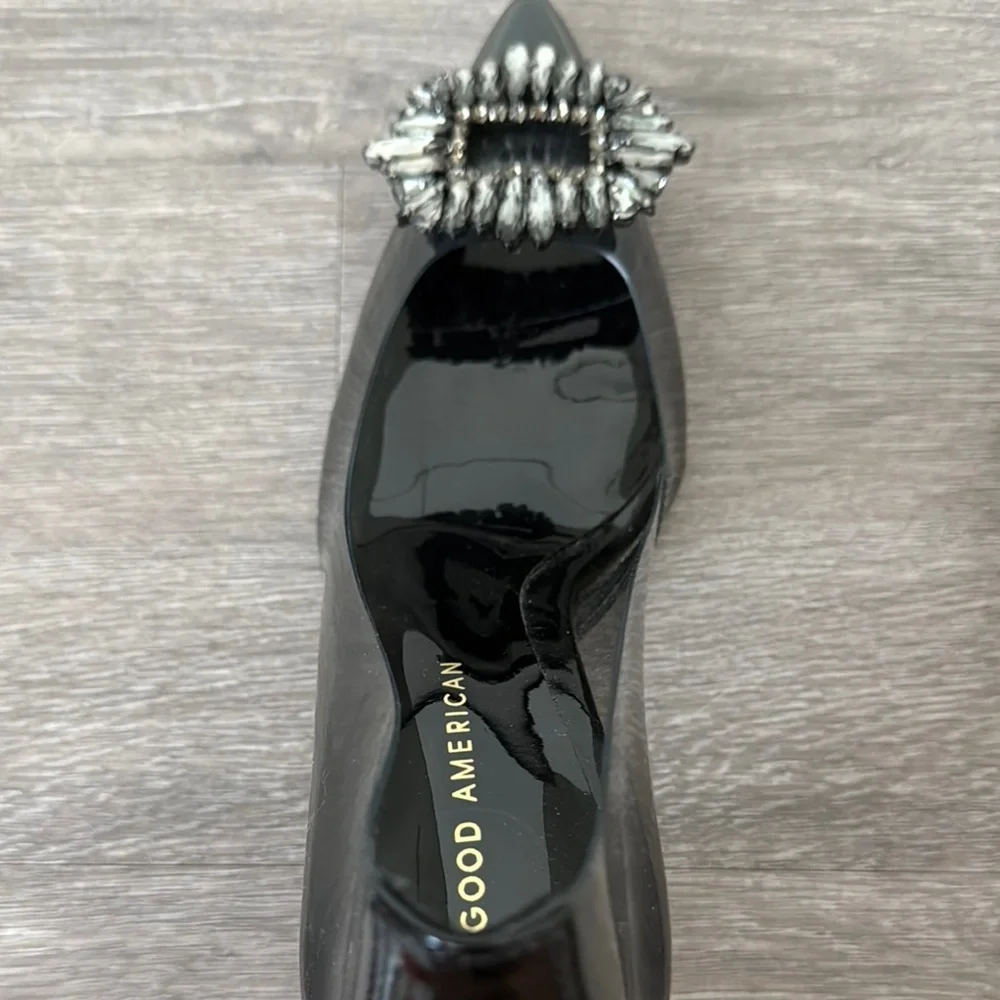 Good American Cinder-F*CKING-RELLA Jeweled Pump In Light Smoke Size 9.5